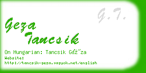 geza tancsik business card